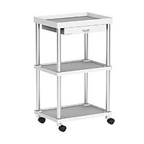 Mind Reader Valet 3-Tier Rolling Coffee Cart, White