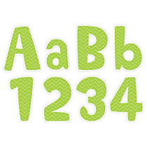 Creative Teaching Press; 4 inch; Designer Letters, Lime Green Chevron, Pack Of 211