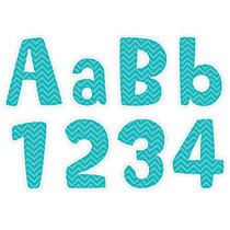Creative Teaching Press; Painted Palette; Designer Letters, 4 inch; x 2 inch;, Turquoise, Grades K - 8, Pack Of 211