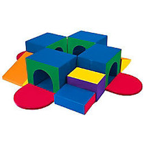 ECR4Kids; SoftZone&trade; Tunnel Maze Climber, 18 inch;H x 95 inch;W x 95 inch;D, Multicolor