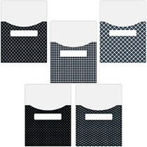 Educational D&eacute;cor Classic Extra-Large Library Pockets, 9 inch; x 12 inch;, Black/Gray, Grades 1-8, Pack Of 10
