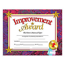 Hayes Publishing Certificates, Improvement Award, 8 1/2 inch; x 11 inch;, Multicolor, Pre-K To Grade 12, Pack Of 30