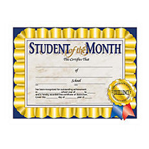 Hayes Publishing Certificates, Student Of The Month, 8 1/2 inch; x 11 inch;, Multicolor, Pre-K To Grade 12, Pack Of 30