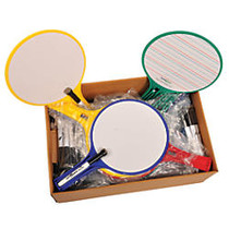 KleenSlate; Round Dry-Erase Paddle Board Set, Classroom Pack Of 24