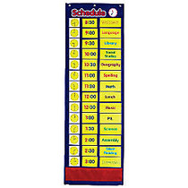 Learning Resources Daily Schedule Pocket Chart, 42 1/2 inch; x 13 inch;, Blue/Red, Grade 1 - Grade 4
