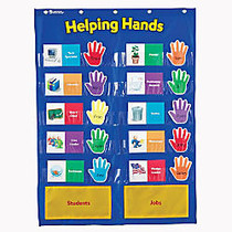 Learning Resources Helping Hands Pocket Chart, 29 1/2 inch; x 22 inch;, Blue/Yellow, Kindergarten - Grade 3