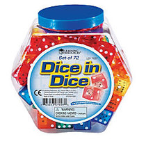 Learning Resources; Dice, Assorted Colors, Grades Pre-K - 5, Pack Of 72