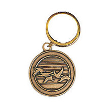 Lessons From Geese Keyring, 1 1/2 inch;, Antique Gold