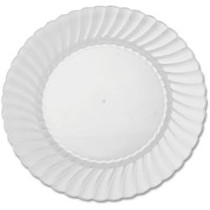 Classicware Plastic Dinnerware - 9 inch; Diameter Plate - Polystyrene, Plastic - Disposable - Clear - 180 Piece(s) / Carton