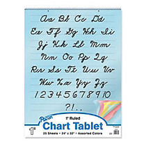 Pacon; Cursive Cover Chart Tablet, 24 inch; x 36 inch;, 1 inch; Rule, Assorted Colors