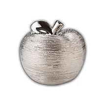 Silver Spun Apple, 3 1/2 inch; x 3 inch;, Silver