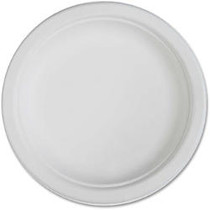 Genuine Joe Compostable Plates - 50 / Pack - 6 inch; Diameter Plate - Sugarcane - Disposable - White - 1000 Piece(s) / Carton