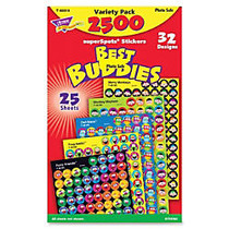 Trend Best Buddies SuperSpots Stickers - 2500 Shape - Photo-safe, Acid-free, Non-toxic - Assorted - 2500 / Pack