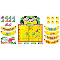 TREND Monkey Mischief; Calendar Bulletin Board Set, 17 1/2 inch; x 23 1/4 inch;, Multicolor, Pre-K -Grade 6