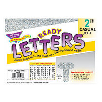 TREND Ready Letters;, 2 inch;, Sparkle Casual Letters/Numbers, Silver, Pre-K - Grade 8, Pack Of 142