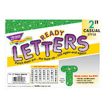 TREND Ready Letters;, 2 inch;, Sparkle Casual Uppercase Letters/Numbers, Green, Pre-K - Grade 8, Pack Of 142