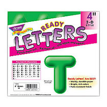TREND Ready Letters;, 3-D, 4 inch;, Green, Pre-K - Grade 12, Pack Of 71