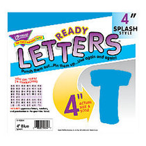 TREND Ready Letters;, 4 inch;, Splash Uppercase Letters/Numbers, Blue, Pre-K - Grade 8, Pack Of 76