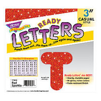 TREND Ready Letters;, Casual, 3 inch;, Red Sparkle, Pre-K - Grade 12, Pack Of 124