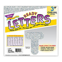 TREND Ready Letters;, Casual, 3 inch;, Silver Sparkle, Pre-K - Grade 12, Pack Of 124