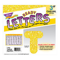 TREND Ready Letters;, Casual, 3 inch;, Yellow Sparkle, Pre-K - Grade 12, Pack Of 124