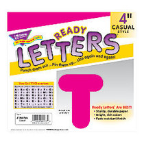 TREND Ready Letters;, Casual, 4 inch;, Deep Pink, Pre-K - Grade 12, Pack Of 71