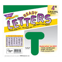 TREND Ready Letters;, Casual, 4 inch;, Kelly Green, Pre-K - Grade 12, Pack Of 72