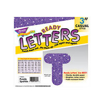 TREND Ready Letters;, Glitter, 3 inch;, Purple Sparkle, Pre-K - Grade 12, Pack Of 124