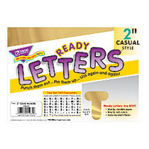TREND Ready Letters;, Metallic Casual, 2 inch;, Gold, Pre-K - Grade 12, Pack Of 142