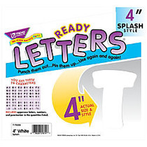 TREND Ready Letters;, Splash Uppercase, 4 inch;, White, Pre-K - Grade 12, Pack Of 76
