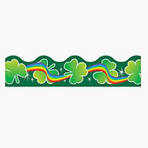 TREND Terrific Trimmer; Borders, 2 1/4 inch; x 39 inch;, Shamrocks, Pre-K - Grade 6, Pack Of 12