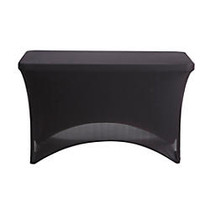 Iceberg Fabric Table Cover, 24 inch; x 48 inch;, Black