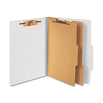 ACCO; Durable Pressboard Classification Folders, Letter Size, 3 inch; Expansion, 2 Partitions, 60% Recycled, Mist Gray, Box Of 10