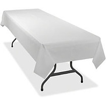 Table Mate Plastic Table Covers, 54 inch; x 108 inch;, White, Pack Of 6