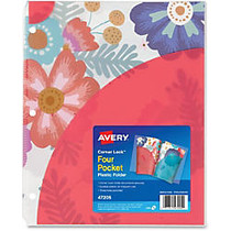 Avery Corner Lock Pocket Folder - Letter - 8 1/2 inch; x 11 inch; Sheet Size - 4 Pocket(s) - Polypropylene - Multi-colored - 1 / Each