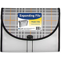 C-Line Expanding File - Letter - 8.50 inch; Width x 11 inch; Length Sheet Size - 1.50 inch; Expansion - 7 Pockets - Polypropylene - Black, Gray - 1 Each inch;