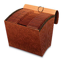 Office Wagon; Brand A-Z Expanding File With Flap, 7/8 inch; Expansion, 8 1/2 inch; x 11 inch;, 30% Recycled, Redrope