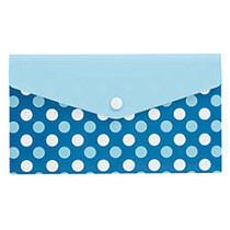 Office Wagon; Brand Polypropylene Envelope, 2 inch; Expansion, Check Size, Blue With Polka Dots