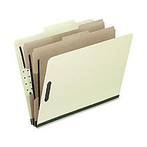 Oxford; Pressboard Classification Folders, Legal Size, 2 inch; Expansion, 2 Dividers, 65% Recycled, Gray/Green, Box Of 10