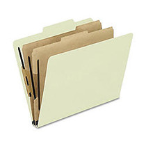 Oxford; Pressboard Classification Folders, Letter Size, 2 inch; Expansion, 2 Dividers, 65% Recycled, Gray/Green, Box Of 10