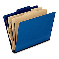 Oxford; Pressboard Classification Folders, Letter Size, 2 inch; Expansion, 65% Recycled, Dark Blue, Box Of 10