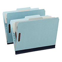 Oxford; Pressboard Partition Folders, Legal Size, 1 inch; Expansion, 2 Partitions, Blue/Gray, Box Of 10