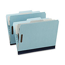 Oxford; Pressboard Partition Folders, Letter Size, 1 inch; Expansion, 1 Partition, 65% Recycled, Blue/Gray, Box Of 10
