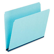 Oxford; Straight Cut Pressboard Top-Tab File Folders, Letter Size, 65% Recycled, Blue, Box Of 25