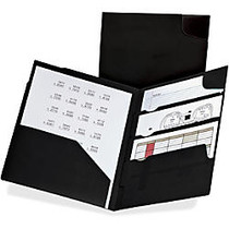 Pendaflex Pocket Folder - Letter - 8 1/2 inch; x 11 inch; Sheet Size - 110 Sheet Capacity - 4 Pocket(s) - Poly - Black