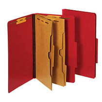 Pendaflex; Classification Folders With Fasteners, 2/5 Cut, 2.5 inch; Expansion, Legal Size, 60% Recycled, Bright Red, Box of 10