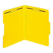 Pendaflex; Colored Pressboard Tab Folders With Fasteners, Letter Size, 1/3-Cut Tabs, 60% Recycled, Yellow, Pack Of 25