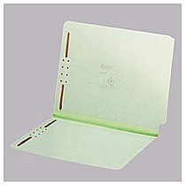 Pendaflex; End-Tab Pressboard Folders With Fasteners, 1 inch; Expansion, 2 inch; Fasteners, Legal Size, Light Green, Box Of 25