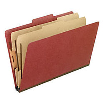 Pendaflex; Heavy-Duty Pressboard Classification Folders, 2 inch; Expansion, Legal Size, Earth Red