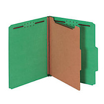 Pendaflex; Pressboard Classification Folder, 1 3/4 inch; Expansion, Letter Size, 1 Divider, 60% Recycled, Dark Green